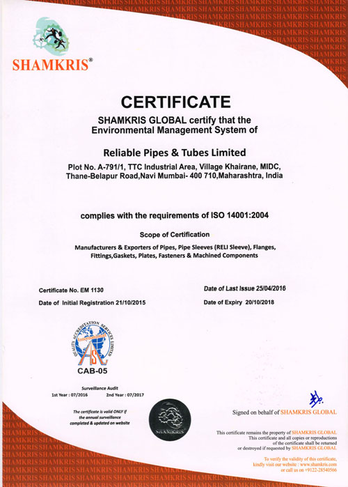 14001 Certificate